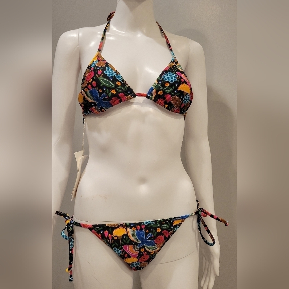 La DoubleJ Mantero Swimsuit Colombo Piccolo Print Bikini Set Sz M Made in Italy